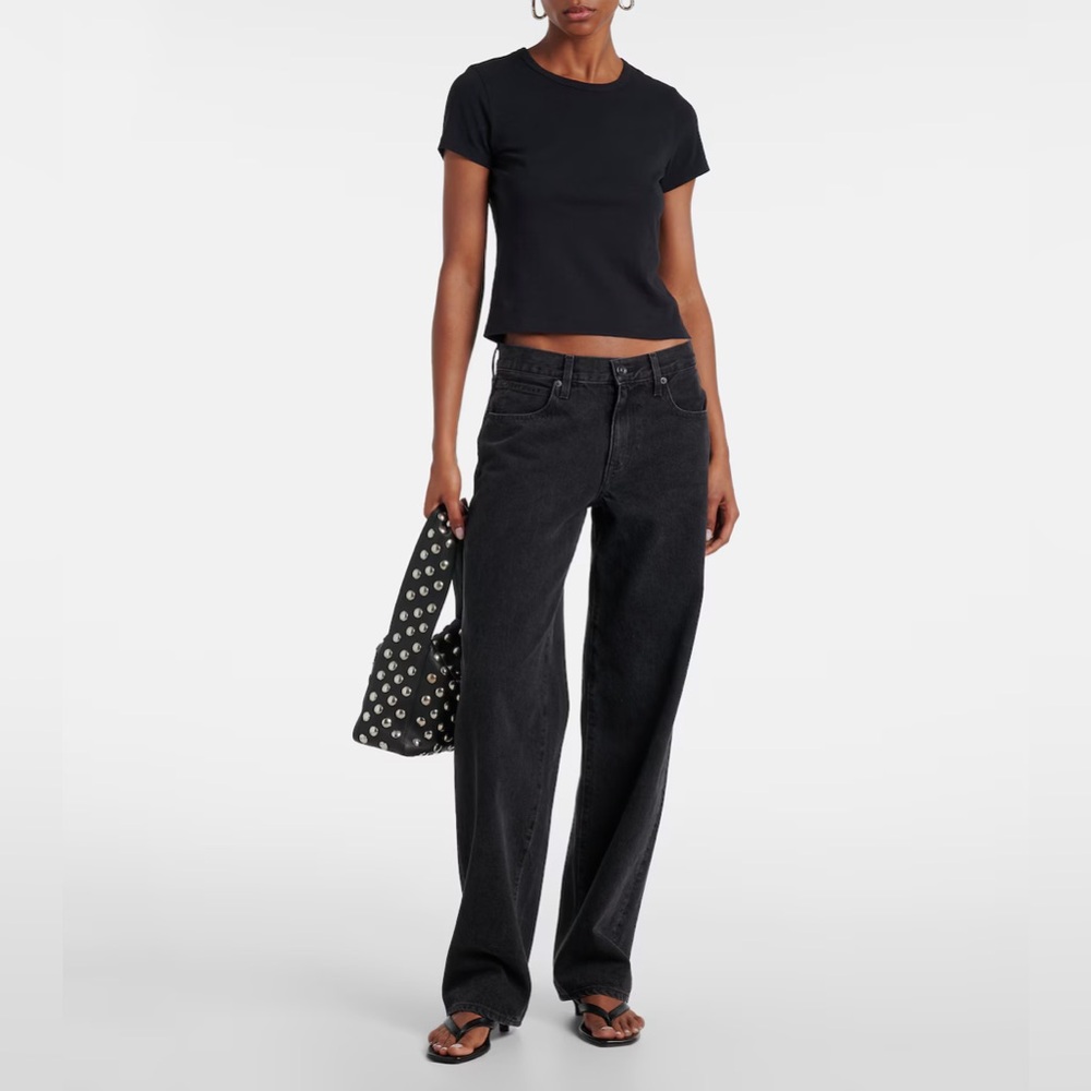 SLVRLAKE Tess Black Wide Leg Jeans